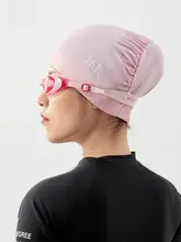 361° 水泳帽 男女布製 耳保護 圧迫しない 長髪 大きめ頭囲 ファッショナブル プロ仕様