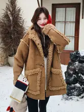 フード付き ラムウール混ボアジャケット【厚手・女性用・冬用】