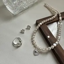 S925純銀製 ハート型ダブルレイヤーリング【シンプルでスタイリッシュ】