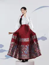 オリジナル明朝風漢服【女性用・織金馬面スカート・改良型フライトスリーブ・春夏対応】