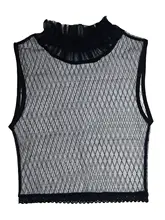 半高襟レース風襟【女性用・ネット素材・ドレッシー】（セットアップ対応）