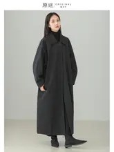 黒色ロングトレンチコート【シンプルデザイン・カジュアルスタイル・春秋用】