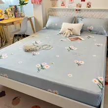 全棉製 チェック柄 防塵ベッドカバー【1.2m・1.5m・1.8m対応】