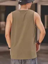 夏用 コットン製 ミリタリーグリーン ノースリーブ タンクトップ【ゆったりフィット】