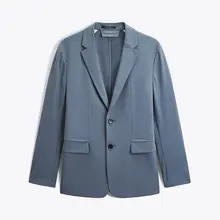 通勤用 ブルーグレー平驳領ジャケット【軽量・春夏向け】