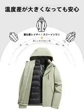 防風・防水機能付き！ダウンジャケット【男女兼用・3in1デザイン・ブラック】