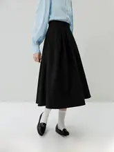Aラインプリーツスカート【秋用・通勤・フレンチスタイル】
