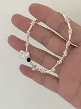 天然珍珠と黒瑪瑙の竹管ブレスレット【シルバー925・シンプルデザイン・多用途】