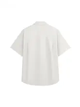 デニムノーカラー半袖シャツ【男性用・夏用・カジュアル】