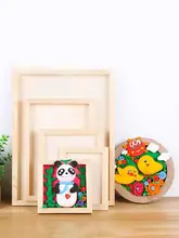 幼稚園用DIY木製立体フレーム【軽量・スノー粘土付き・手工芸材料】