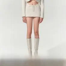 FTT Flythetruth 毛糸スカートとショートジャケットの2点セット【春秋向け・韓国風】