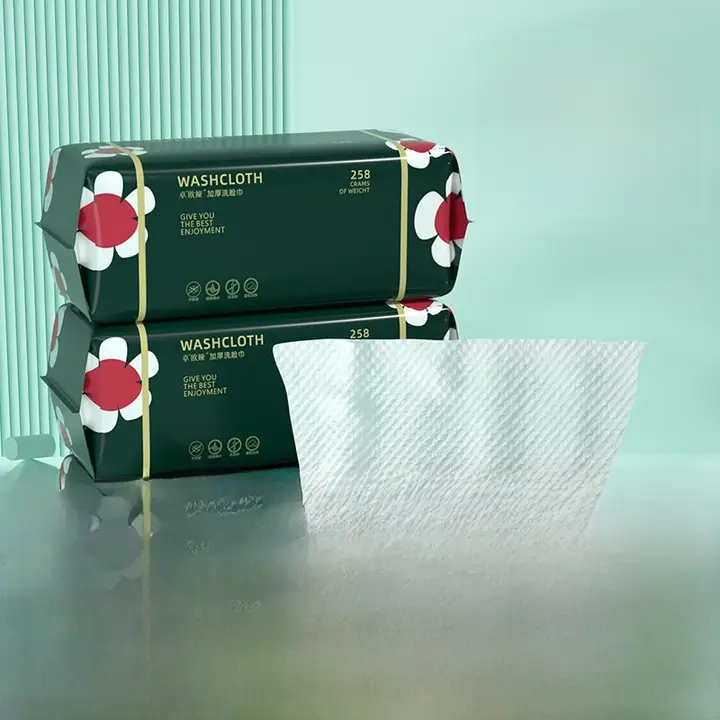 使い捨て厚手洗顔タオル【パール模様・柔らかい・乾湿両用】