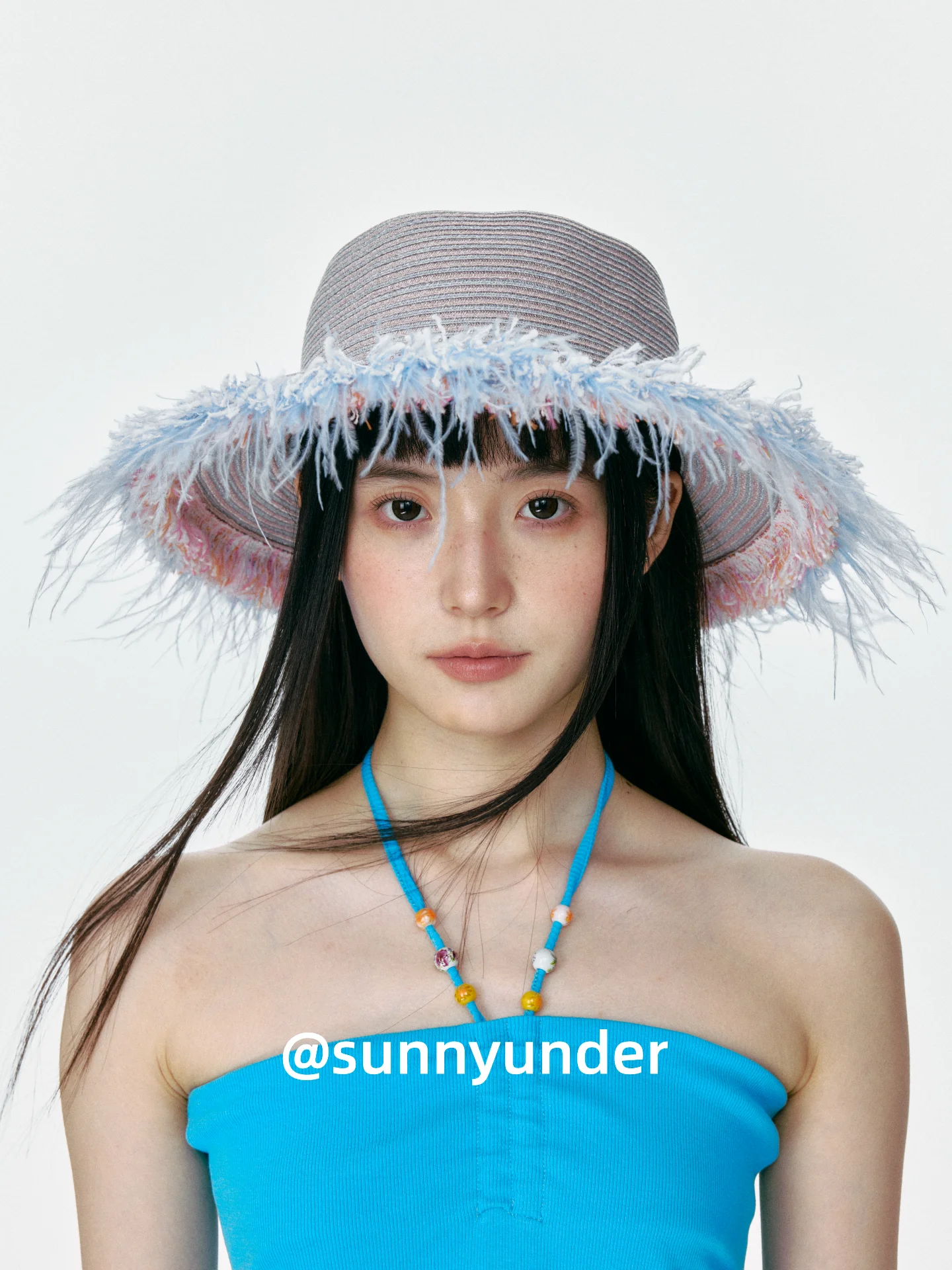 春夏用おしゃれなフリンジ付き平頂草帽：オシャレで実用的なリゾートファッションアイテム