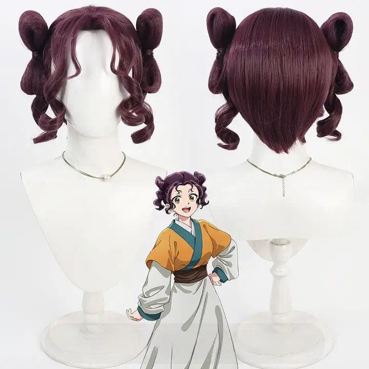紫色のコスプレウィッグ【分体リボンデザイン】