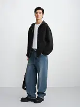 春用 メンズフード付きカーディガン【ゆったりシルエット】（セットアップ対応）