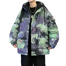 迷彩コート 男性 冬用 防寒着 フード付き 厚手