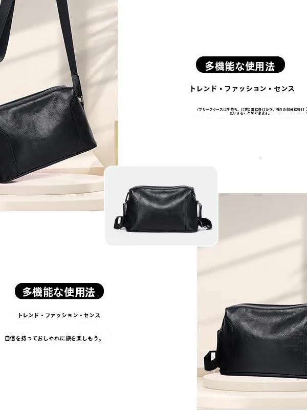 本革製メンズ斜め掛けバッグ：超軽量・大容量でカジュアルスタイルを実現