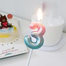 星空グラデーションキャンドル【個性的なデザイン・パステルブルーと紫・バースデーケーキ装飾用】