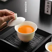 白瓷製の茶器【二才蓋碗・ 家庭用・防熱設計】