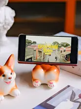 かわいらしいコーギー陶器製スマホスタンド【インテリア・ユニークなデザイン】
