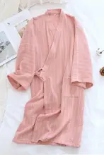 春秋夏用 薄手コットン製 日本風ストライプデザイン カップル用浴衣