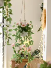 リアルなデコレーション！吊り下げ式の観葉植物【擬似の花・インテリア用】