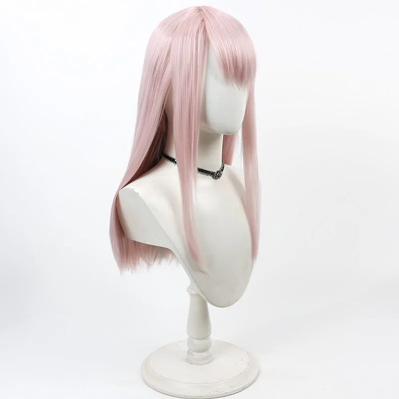 クールでかっこいいロングヘアにぴったりなコスプレ用ウィッグ【ピンク・頭皮風デザイン】