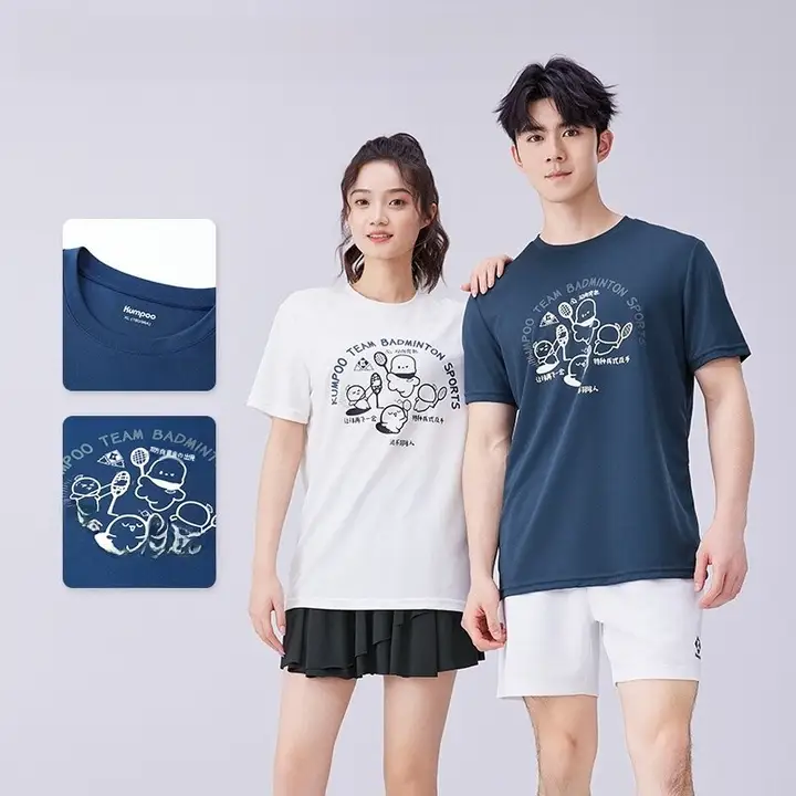 吸汗速乾のバドミントンウェア【通気性・男女兼用・トレーニング用・Tシャツ】