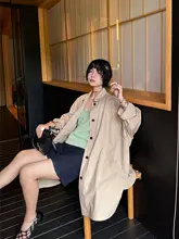 春秋用 レディース中長丈トレンチコート【フィット・カジュアルデザイン】