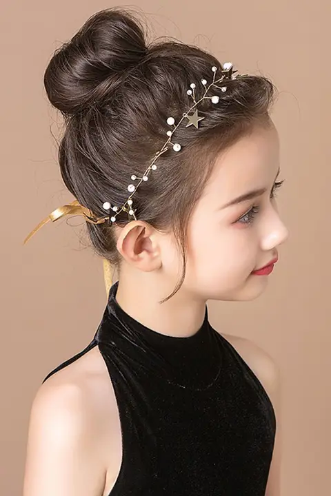 ヘアバンド キッズ ガールズ パール 星 プリンセス風 撮影用 ドレス用 ヘアアクセサリー