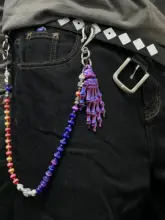 バッグチャーム キーホルダー カラフルビーズ メタルパーツ デザイン性 トレンド おしゃれ 「RV」