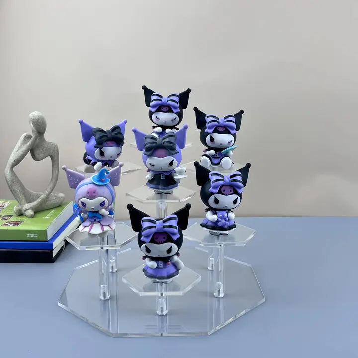 アクリル製六角形フィギュア展示スタンド【香水・スキンケア・ジュエリー収納用】