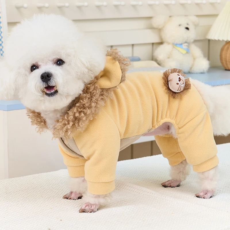 犬用秋冬服：蓬牧のかわいいデザイン四脚衣で冬の寒さをしっかり防ぐ