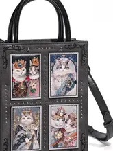 ファッショナブルな猫デザインのトートバッグ【軽やかでスタイリッシュな手提げ・ショルダー兼用】