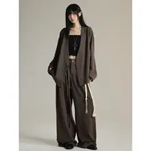 セットアップ ユニセックス フレンチ風 デザイン性 カジュアル ルーズ 春