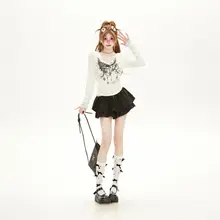 長袖Tシャツ レディース ドレープネック フェイクレイヤード レースパッチワーク フィット 初春 アメリカンスタイル 甘辛MIX