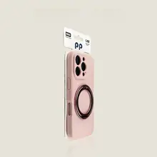 360度回転マグネット吸着スタンド【卵石グレー・スマートフォンケース対応・滑らかなシリコン素材】