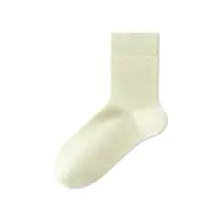 抗菌防臭の薄手コットン夏用中筒ソックス【透湿・白色・無骨デザイン】