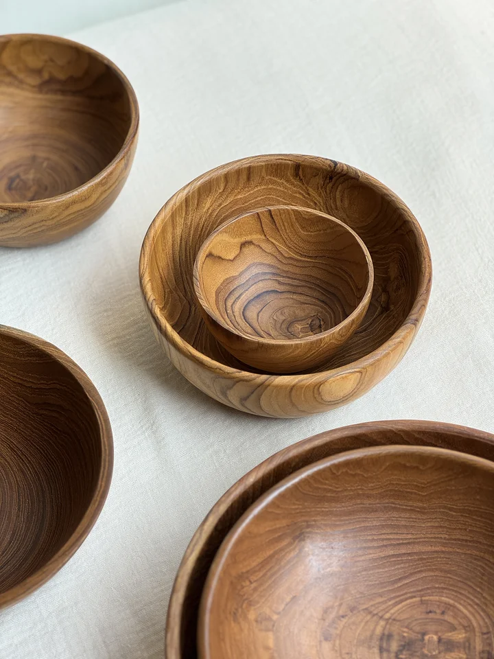 無塗装ラワン木製サラダボウル【大サイズ・果物用・天然素材】