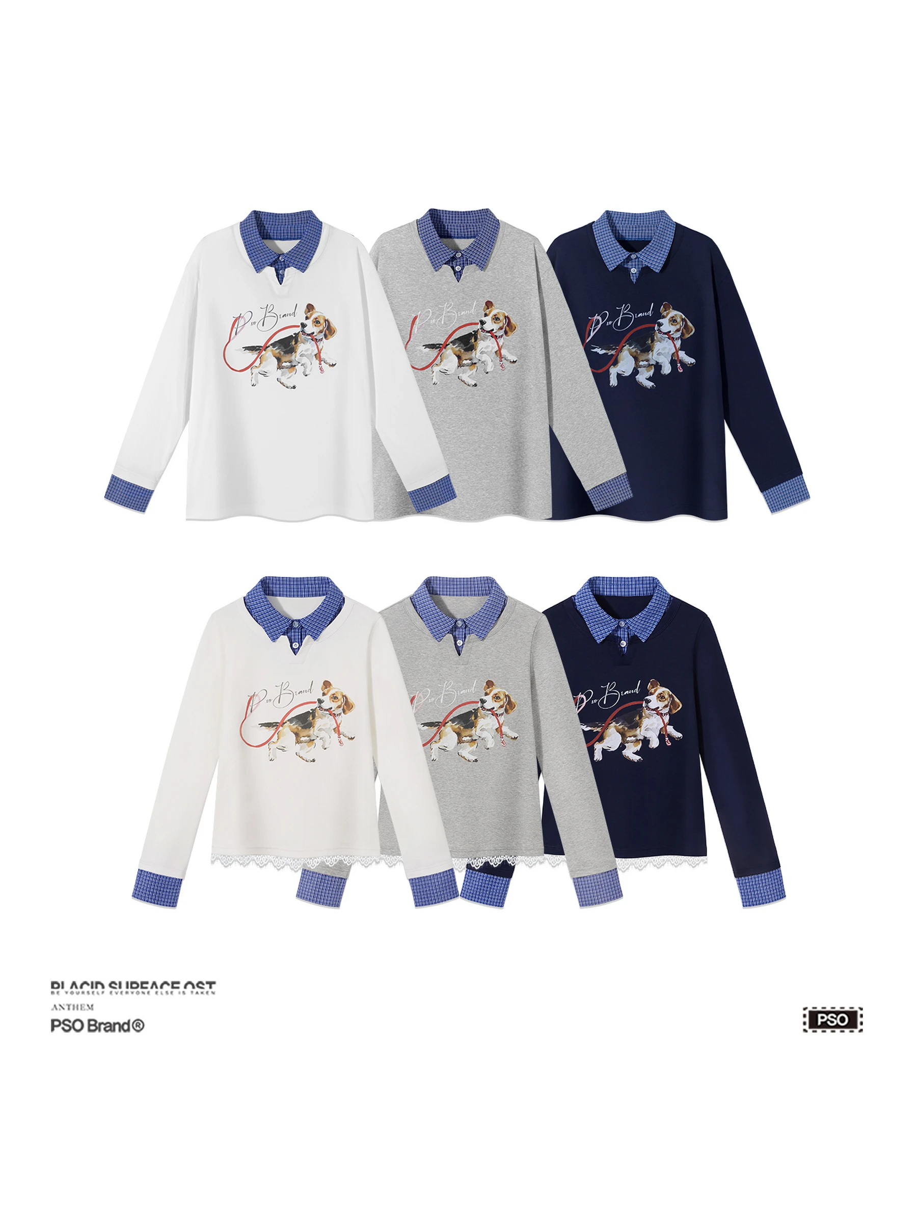 可愛いビグル犬チェック柄 カップル用長袖Tシャツ：ブランド別おすすめ組み合わせとデザイン特徴