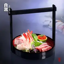 ABSプラスチック製 手提げ天ぷらバスケット【寿司・刺身・揚げ物・スナック用・円形】