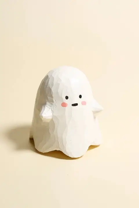 木製 置物 手彫り おばけ 癒やし 解消 デスクトップ インテリア ハロウィン 誕生日プレゼント