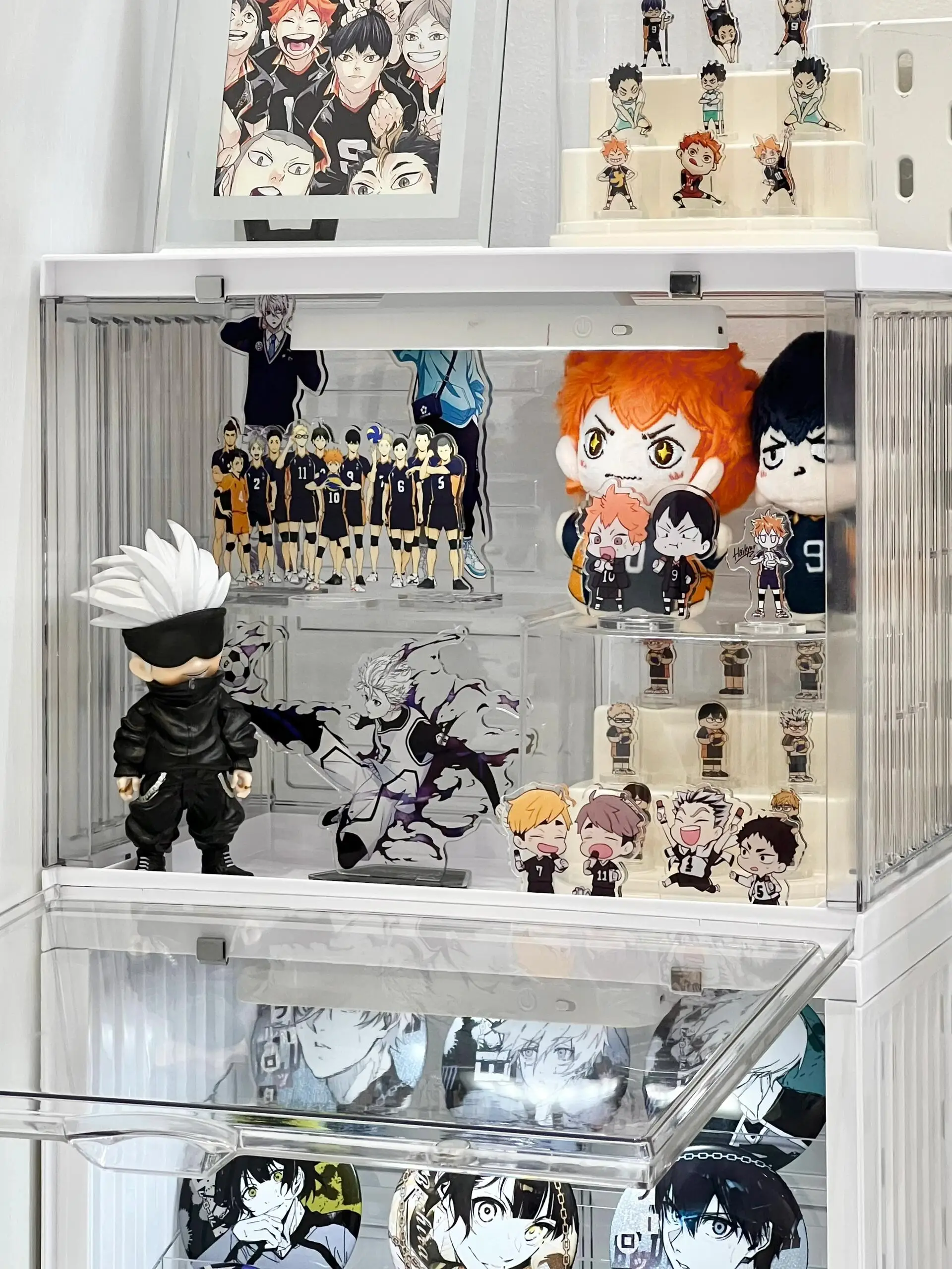 ディスプレイキャビネット 収納ボックス オフィス用 木製 モダンミニマル ライト付き：ミニマルデザインで効率的なモデル収納を実現