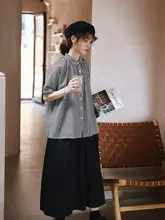 シンプルで可愛いブラックのフレアスカート【夏用・レトロ・女性用・フルレングス】