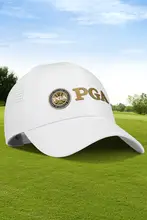 US PGA ゴルフ帽子【女性用・リボン付き・UVカット・通気性・吸汗・調整可能】