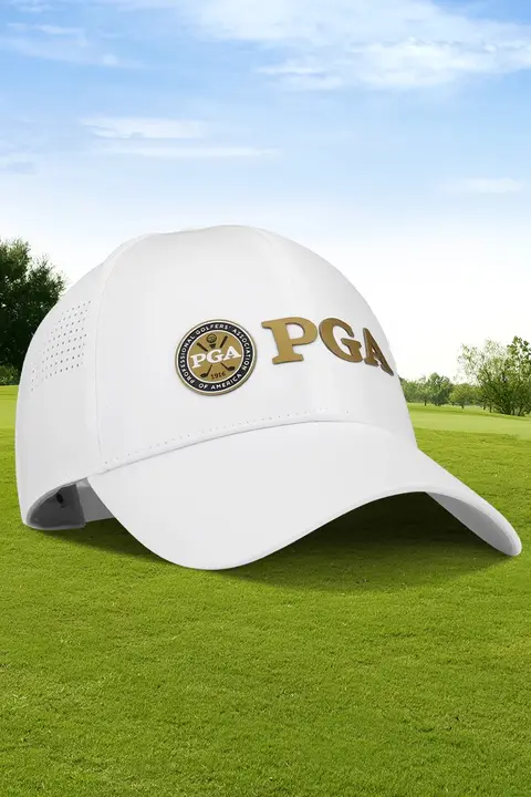 US PGA ゴルフ帽子【女性用・リボン付き・UVカット・通気性・吸汗・調整可能】