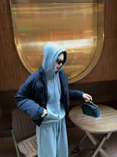 自带穿搭感高克加绒パーカー女性用カジュアルパンツ（セットアップ対応）