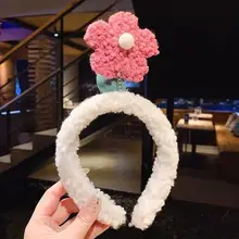 子供用 お花デザインヘアバンド【春用・赤いフラワー・パーティー・誕生日装飾】