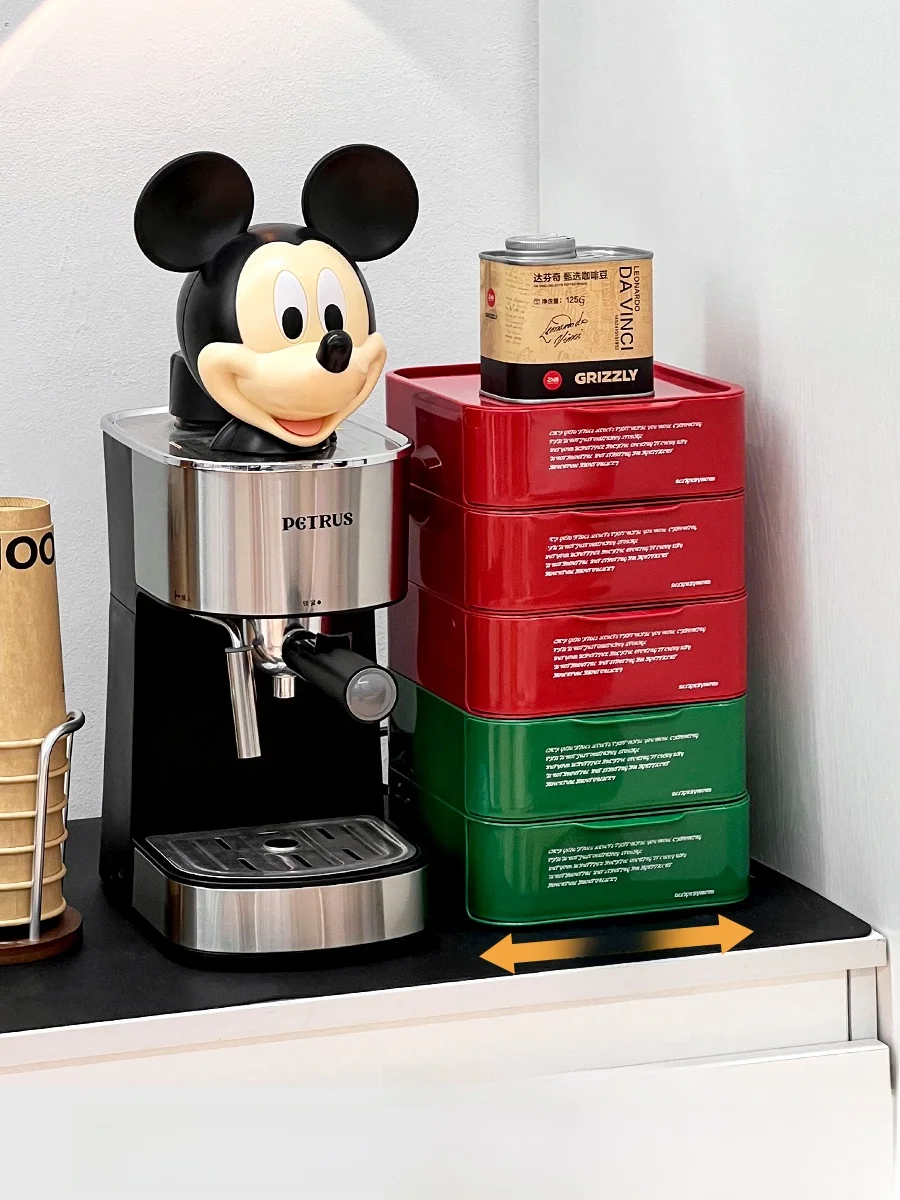 コーナー収納ボックス【多層式・引き出し付き・カプセルコーヒー用・デスクトップ配置 】の実用性と使い方