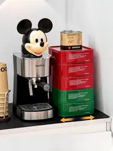 コーナー収納ボックス【多層式・引き出し付き・カプセルコーヒー用・デスクトップ配置】